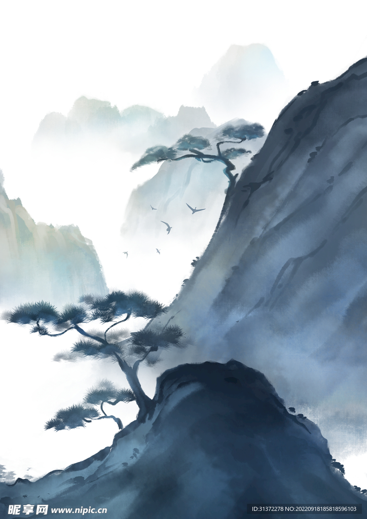 水墨山水素材图片