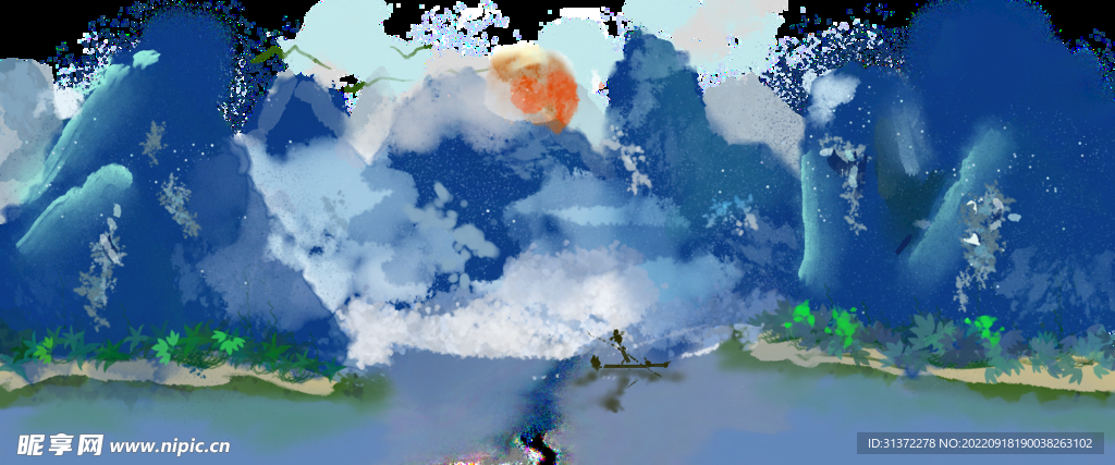  水墨山水素材图片
