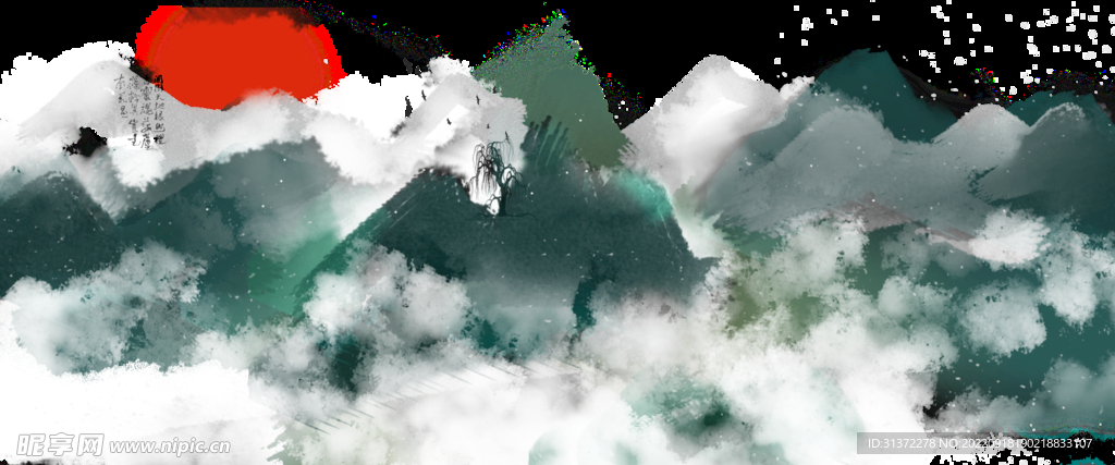 水墨山水素材图片