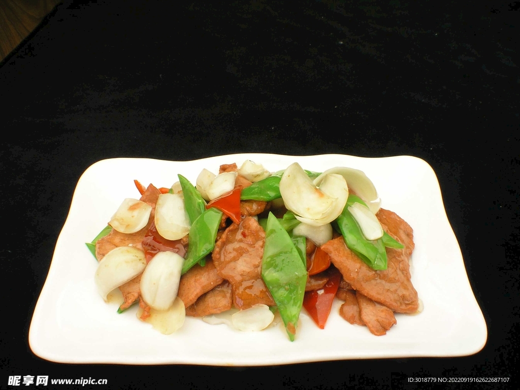 百合兰豆炒牛肉