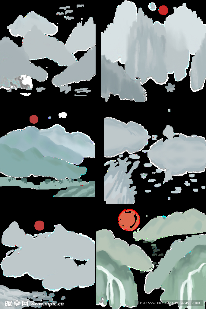 水墨山水素材图片