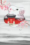 手绘古风插画背景图片