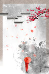  手绘古风插画背景图片