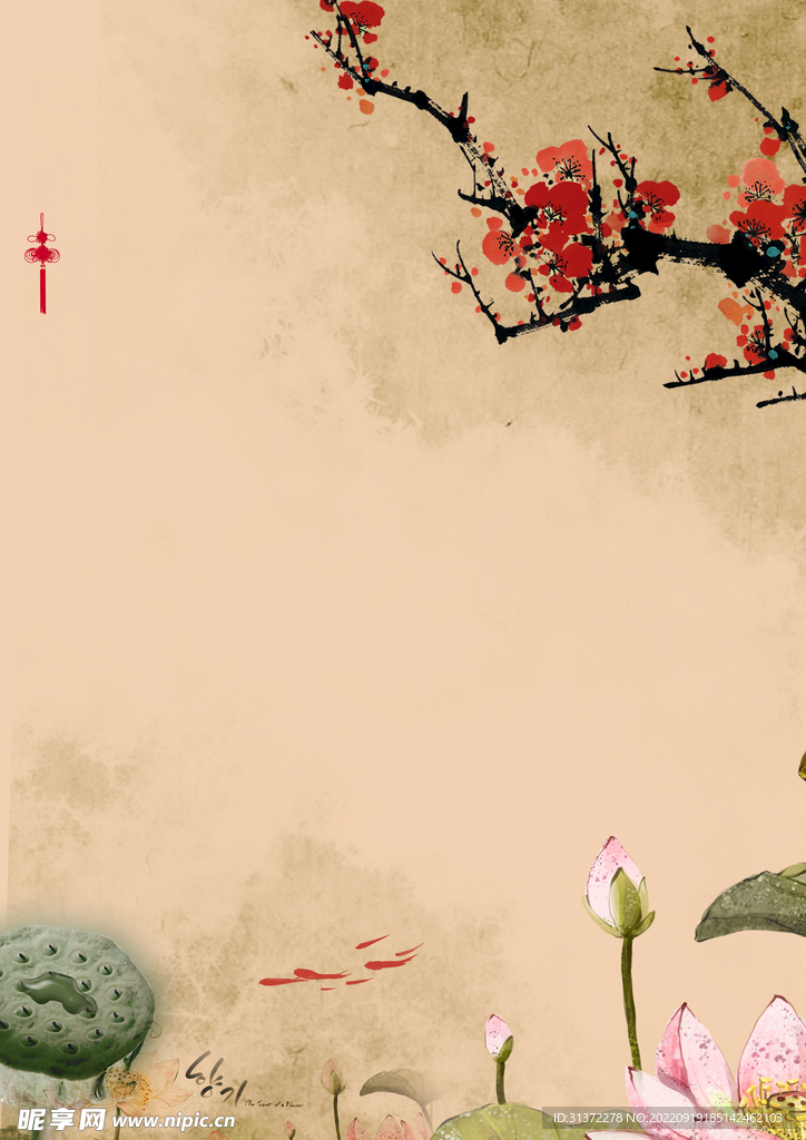 手绘古风插画背景图片