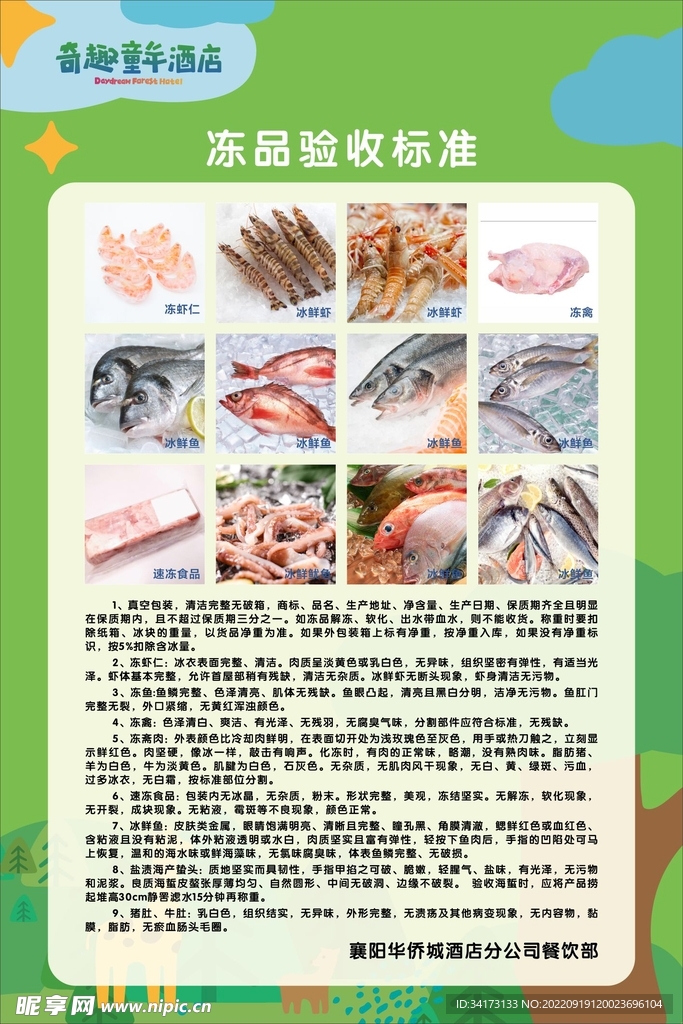 厨房食物验收标准