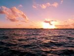 新西兰海滨夕阳风光