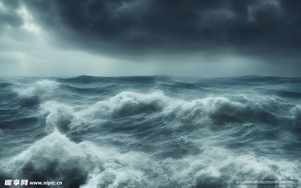 波涛汹涌海水泛滥