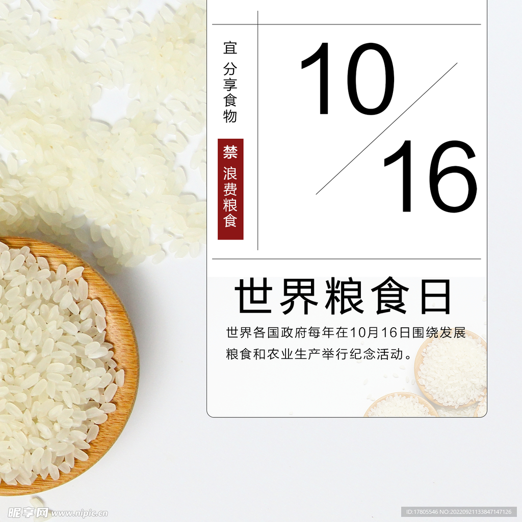世界粮食日 珍惜  杜绝浪费 