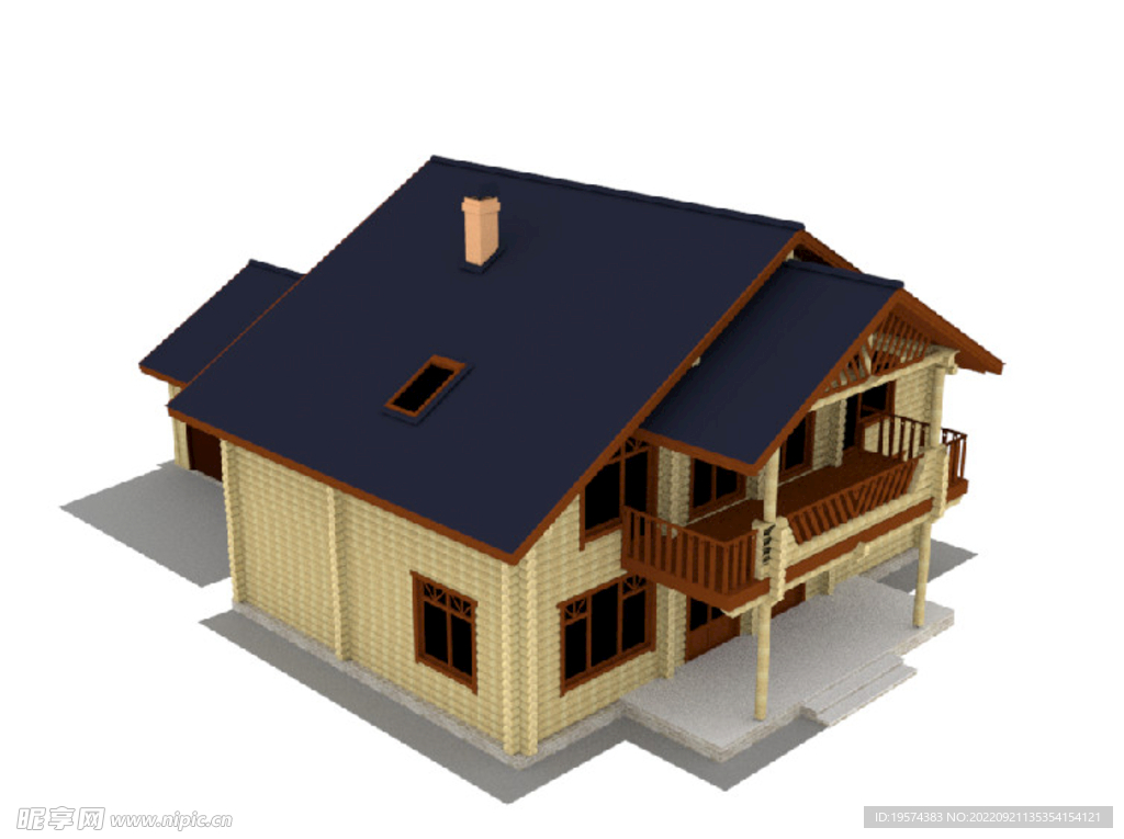 C4D模型房子别墅