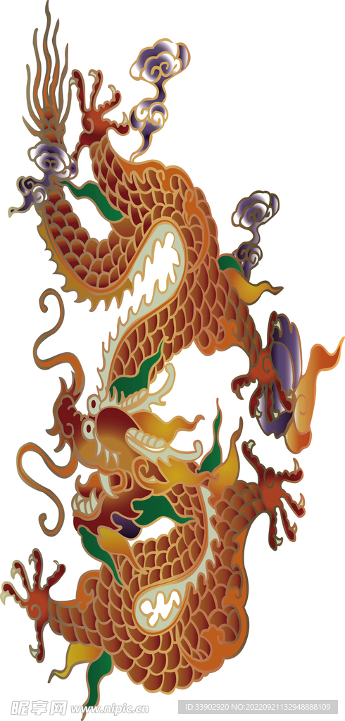 彩色龙纹  