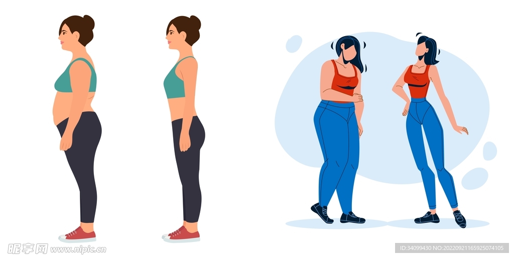 女子减肥前后对比