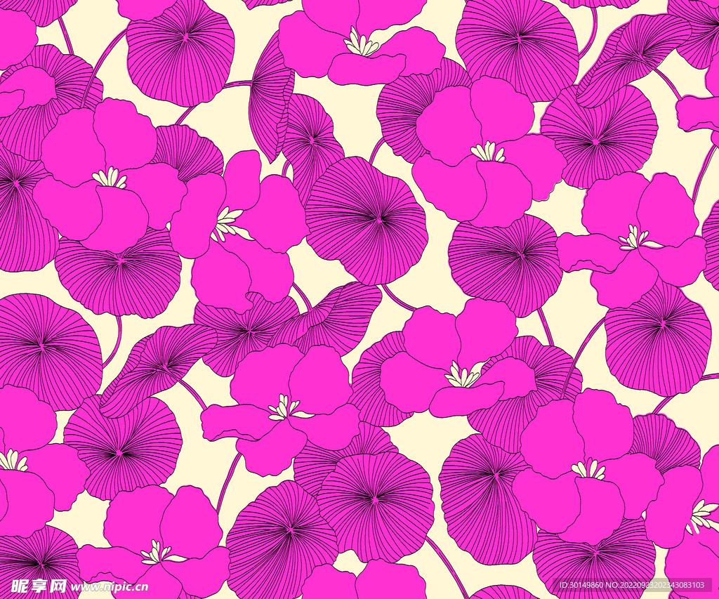 线条花