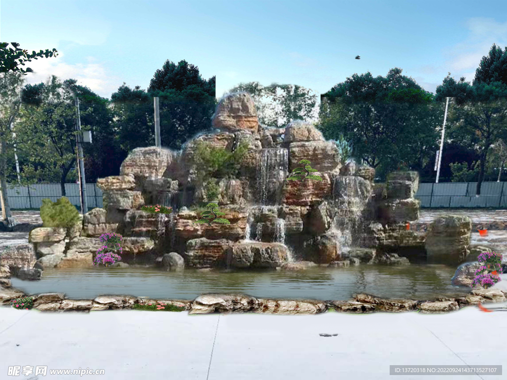 千层石假山设计施工 喷泉水景 鱼池水循环净化 免费设计施工图纸-阿里巴巴