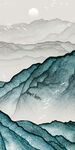 水墨山脉巍峨山脉玄关装饰画