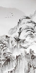 水墨山脉山崖玄关装饰画