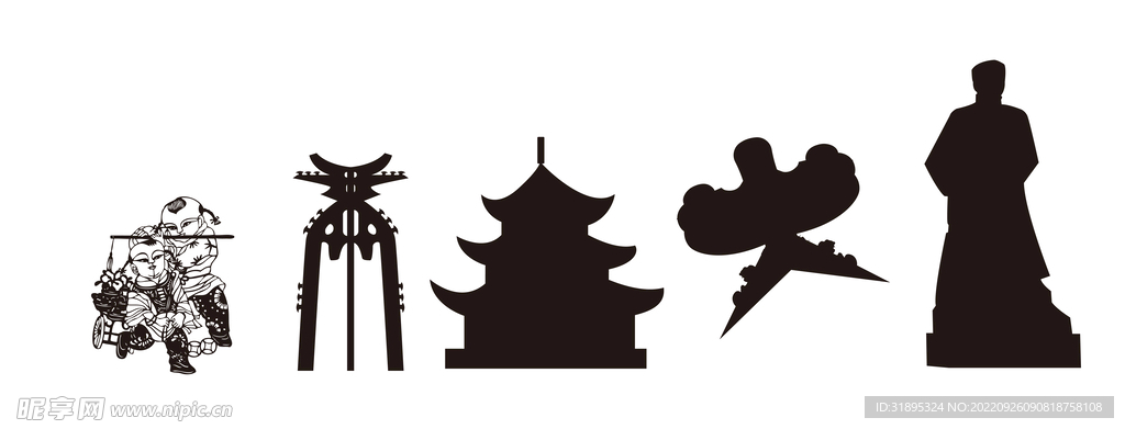 地标建筑剪影
