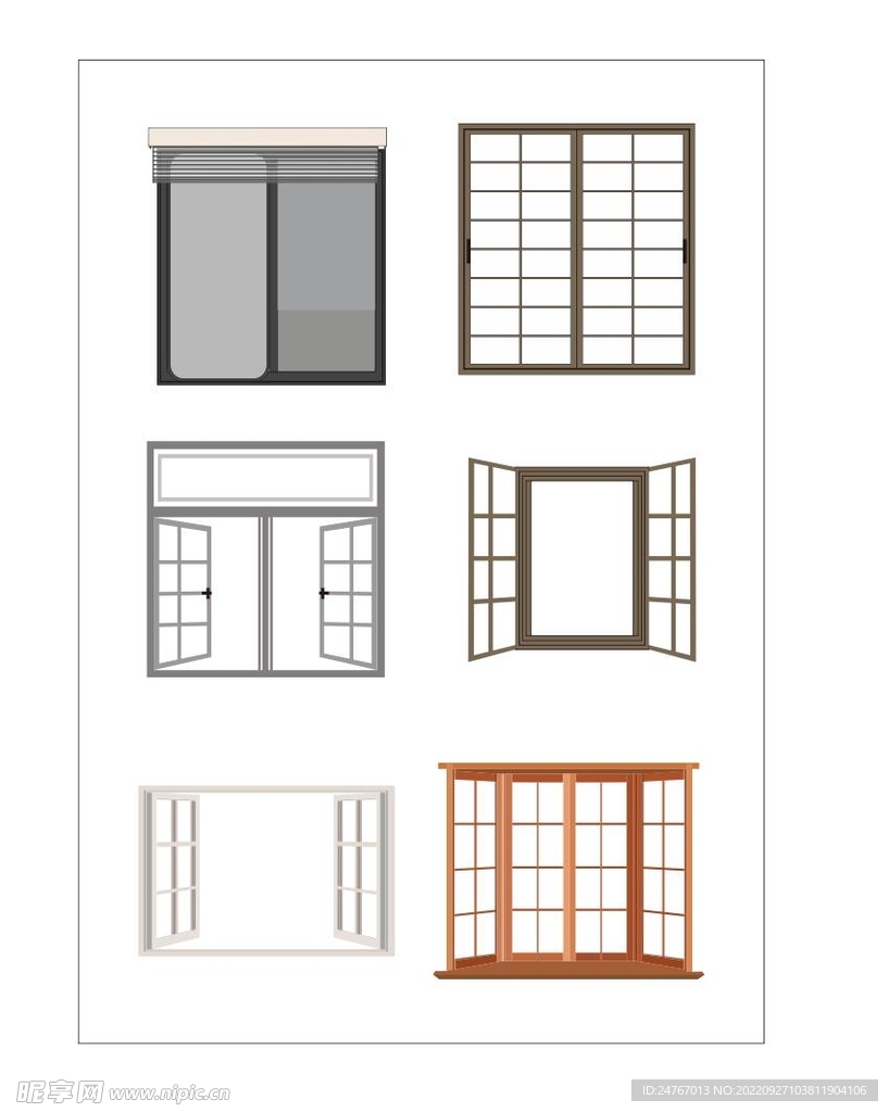 窗户免扣矢量效果图