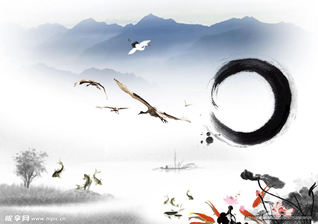 水墨画图片  山水风景 中国风