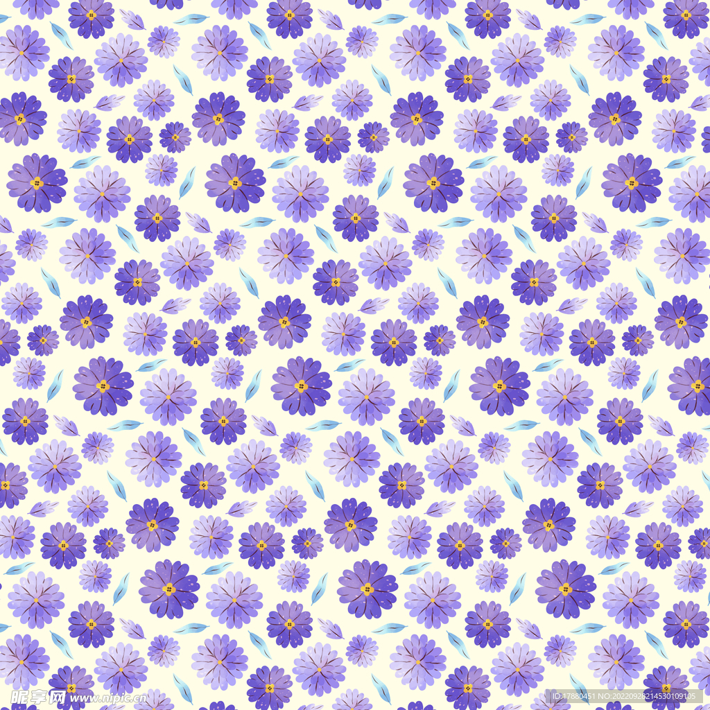 紫色水彩花朵图案背景