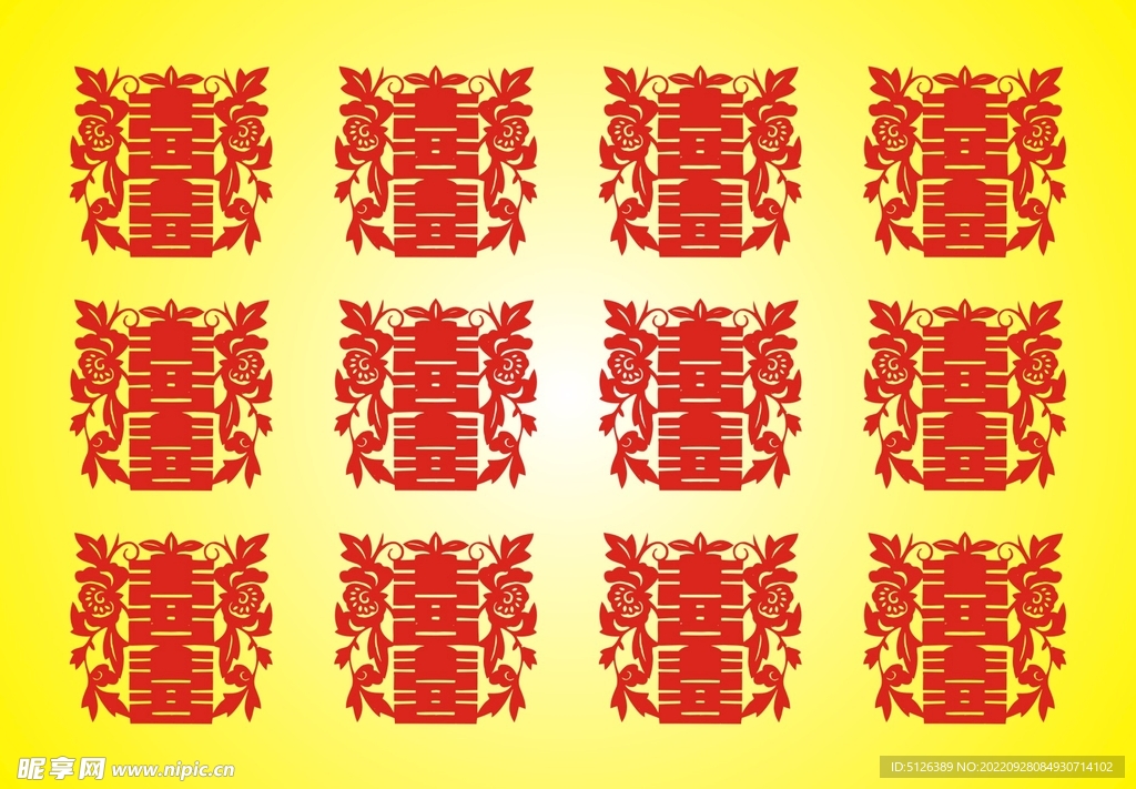 喜字剪纸图片