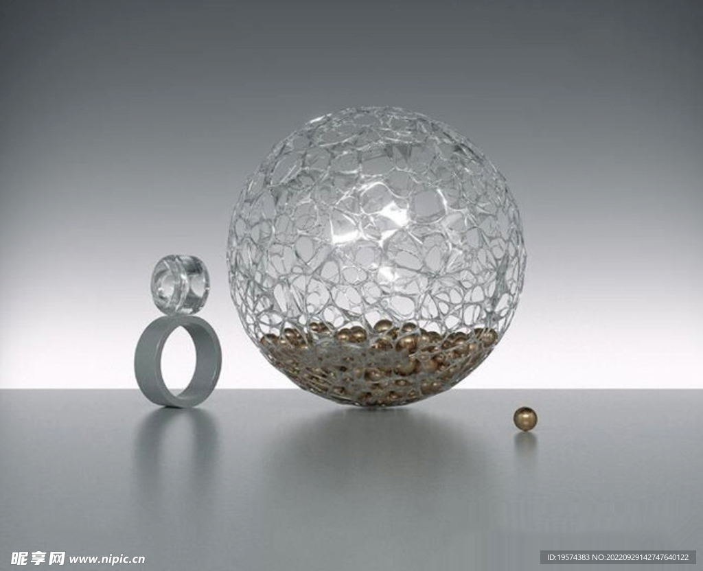 C4D模型镂空的金属球