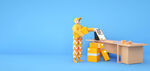 3d人物c4d卡通快递员