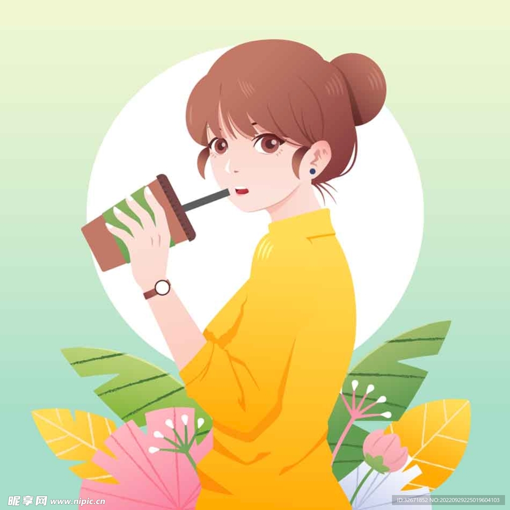 女孩喝露天咖啡设计图__风景漫画_动漫动画_设计图库_昵图网nipic.com