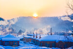 东北房屋雪景