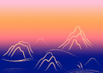 落日远山