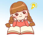  女孩思考 