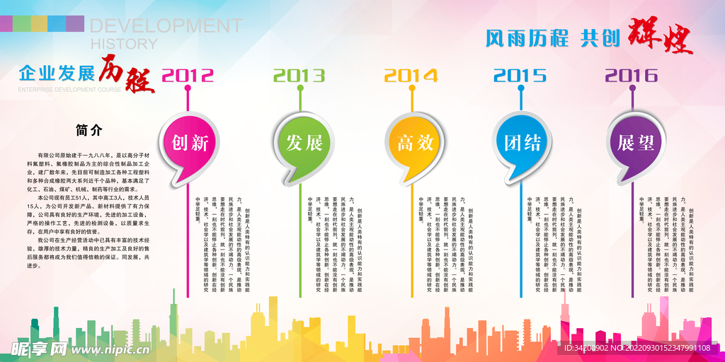 企业文化发展历程PSD分层图