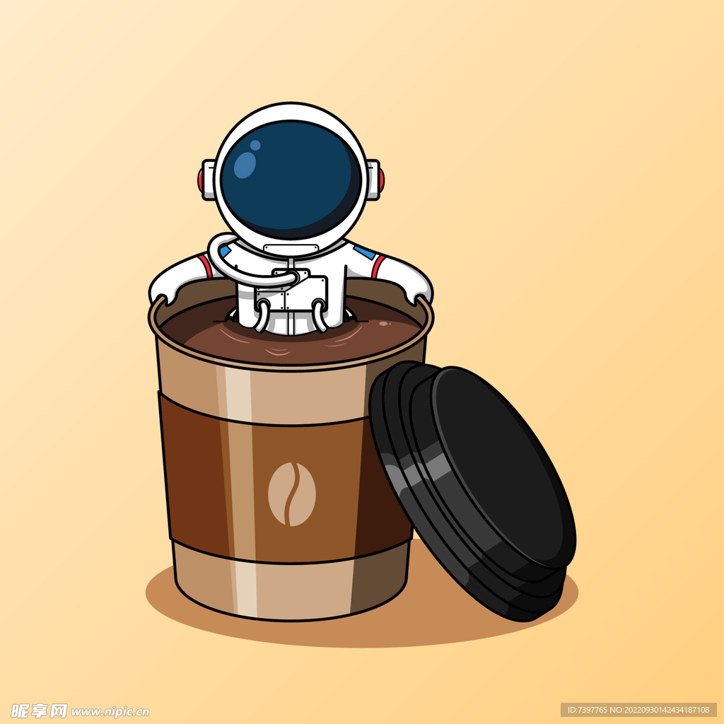 Q版宇航员探险 咖啡