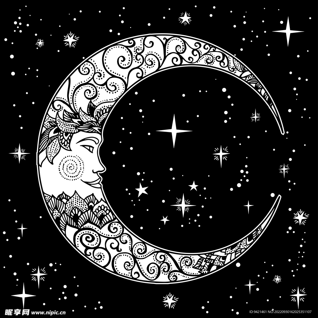 月亮插画