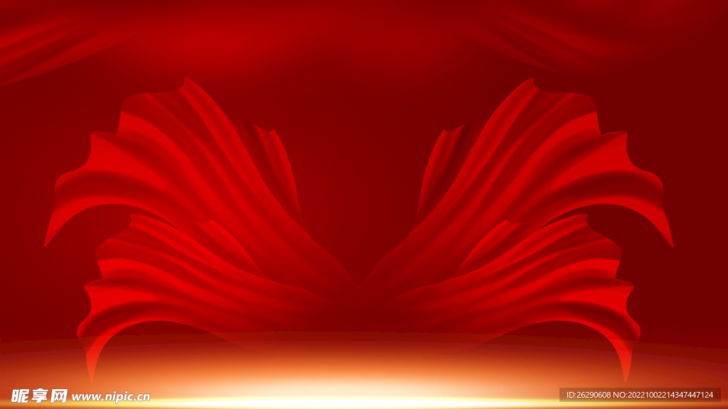 红色舞台背景展板