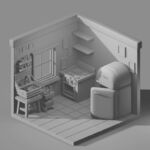 3D小房间白模