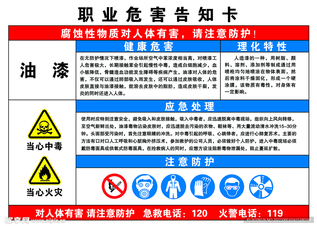 油漆危害告知卡