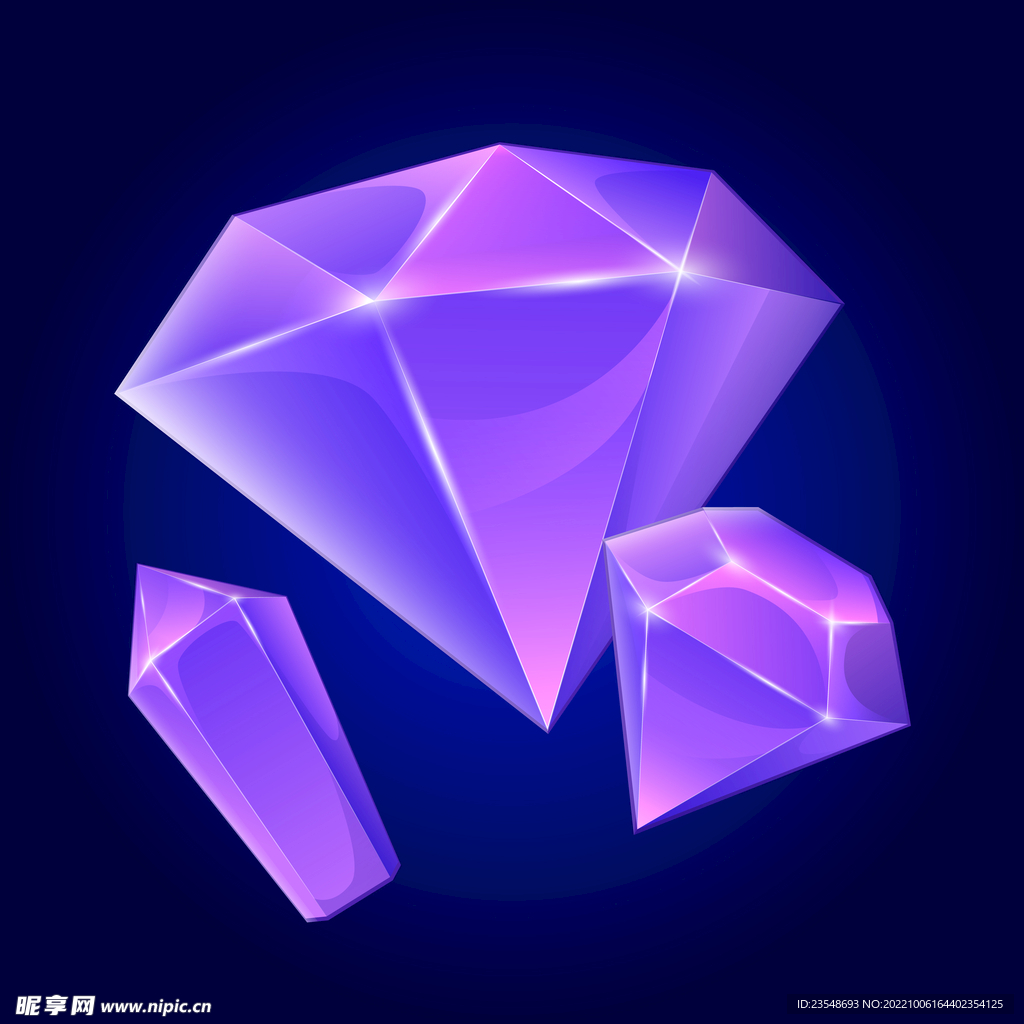 矢量紫色钻石宝石