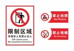 禁止拍照禁止吸烟限制区域标识