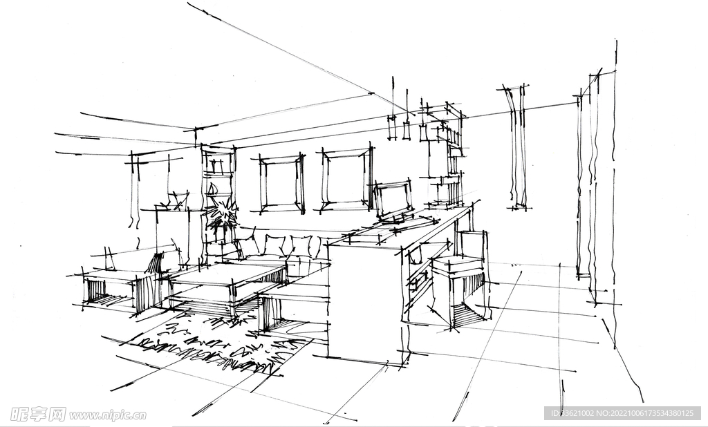 室内设计线稿 