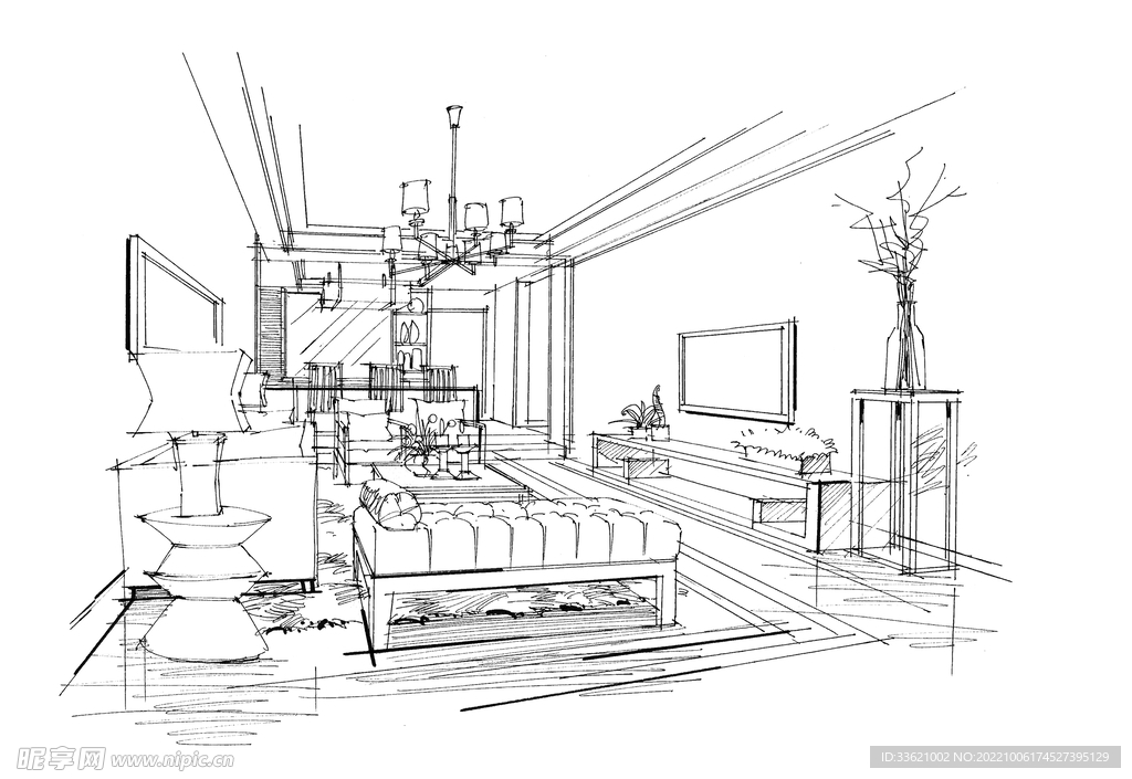 室内设计线稿 