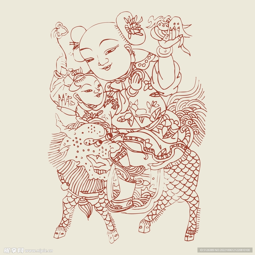 传统吉祥人物图案图片