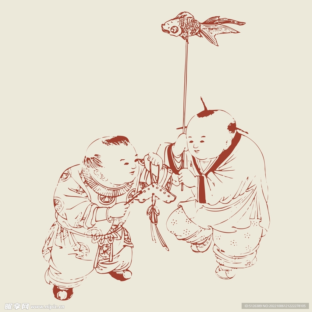 传统吉祥儿童图案图片