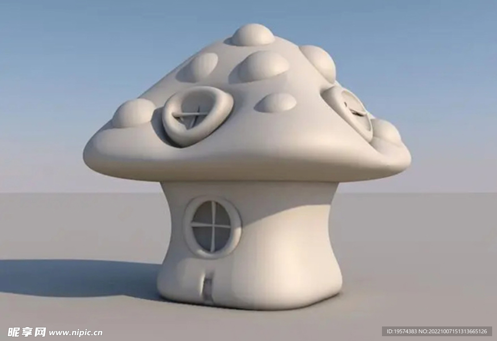 C4D模型卡通蘑菇屋