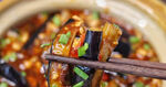 鱼香茄子特写摄影