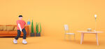 卡通过生日人物c4d