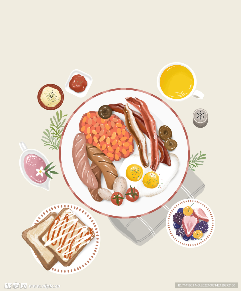 手绘食物