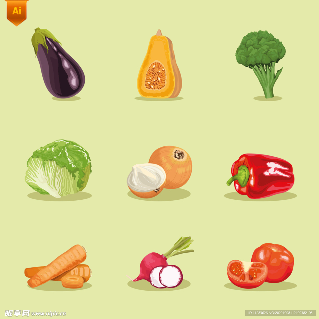 绿色蔬菜插画素材