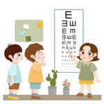 手绘卡通检查视力人物元素背景
