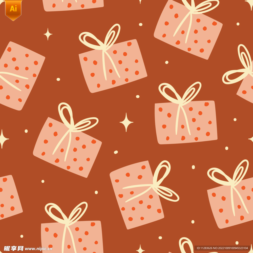 可爱礼盒卡通背景