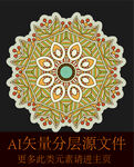 花纹纹理花圈花圆